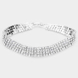 4Rows Rhinestone Evening Bracelet - Madeline Love - Flyclothing LLC