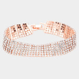6Rows Rhinestone Evening Bracelet - Madeline Love - Flyclothing LLC