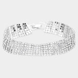 6Rows Rhinestone Evening Bracelet - Madeline Love - Flyclothing LLC