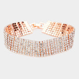 7Rows Rhinestone Evening Bracelet - Madeline Love - Flyclothing LLC