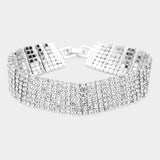7Rows Rhinestone Evening Bracelet - Madeline Love - Flyclothing LLC