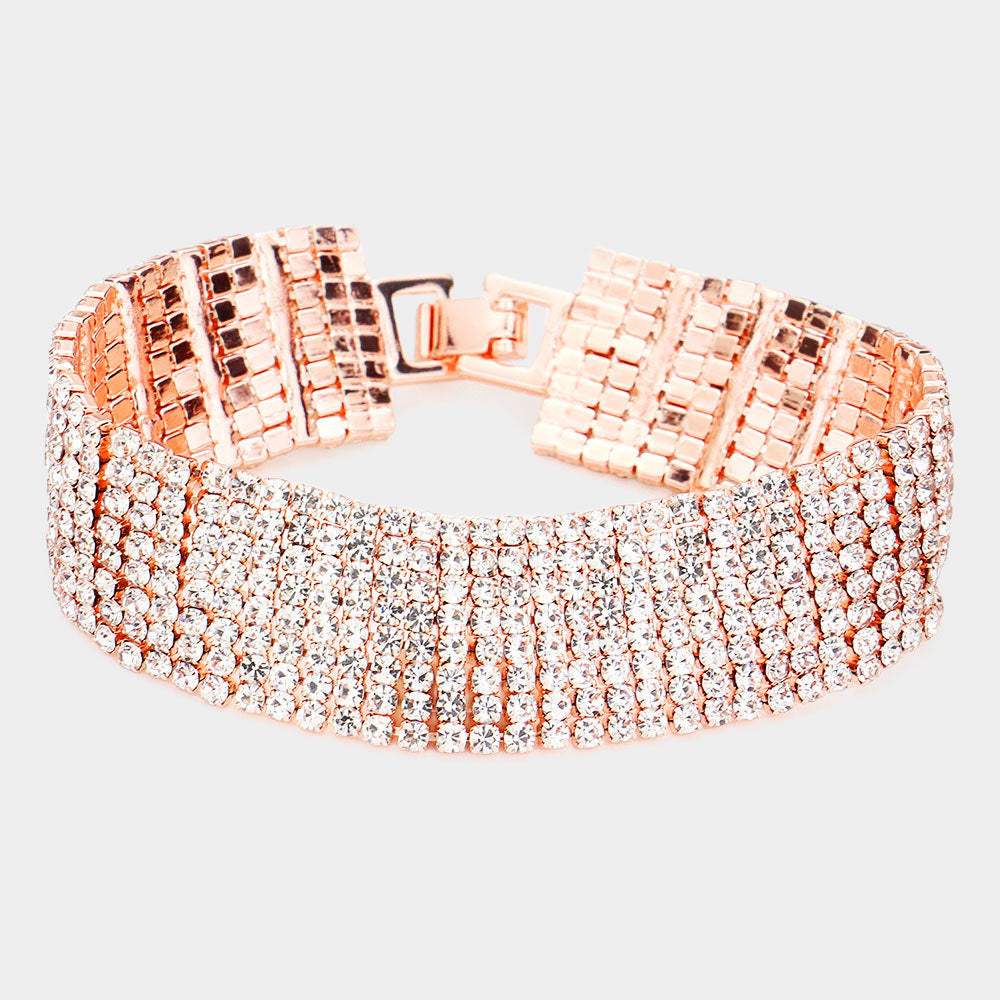 8Rows Rhinestone Evening Bracelet - Madeline Love - Flyclothing LLC