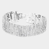 8Rows Rhinestone Evening Bracelet - Madeline Love - Flyclothing LLC