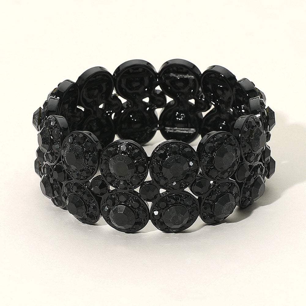 Crystal Rhinestone Stretch Evening Bracelet - Madeline Love - Flyclothing LLC