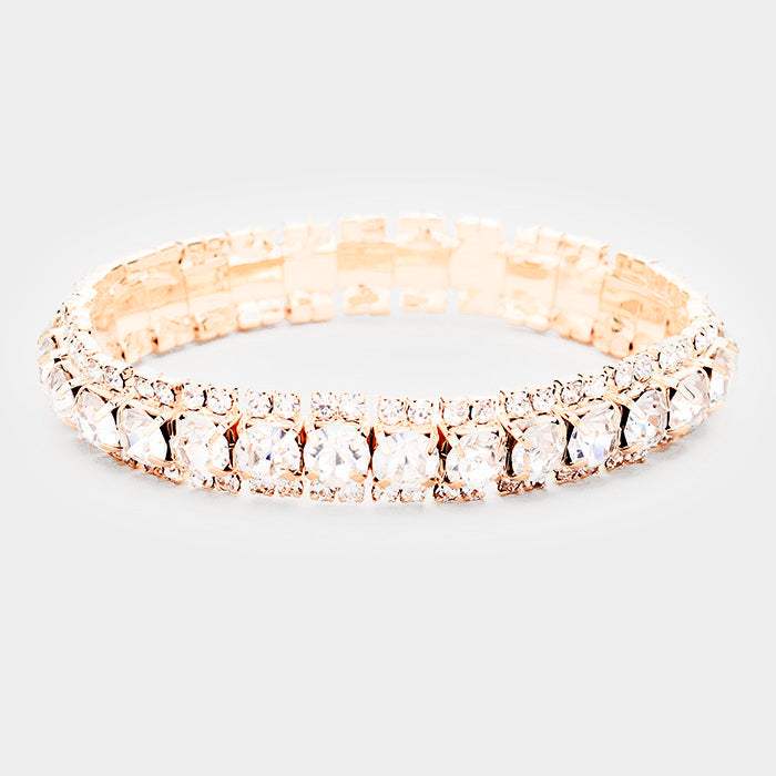 Crystal Rhinestone Stretchable Bracelet - Madeline Love - Flyclothing LLC