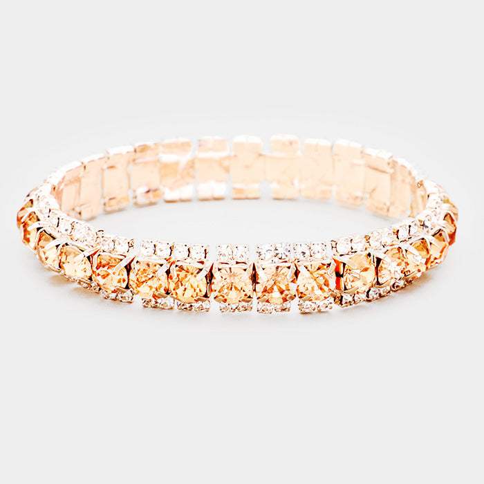 Crystal Rhinestone Stretchable Bracelet - Madeline Love - Flyclothing LLC