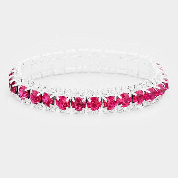 Crystal Rhinestone Stretchable Bracelet - Madeline Love - Flyclothing LLC