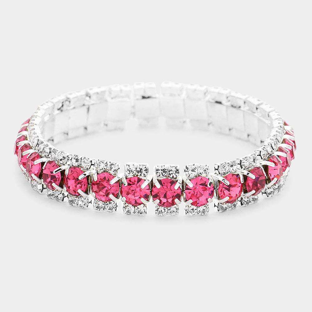 Crystal Rhinestone Stretchable Bracelet - Madeline Love - Flyclothing LLC