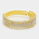 Crystal Rhinestone Adjustable Evening Bracelet - Madeline Love - Flyclothing LLC