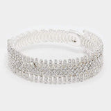 Crystal Rhinestone Adjustable Evening Bracelet - Madeline Love - Flyclothing LLC