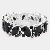 Marquise Stone Cluster Stretch Evening Bracelet - Madeline Love - Flyclothing LLC
