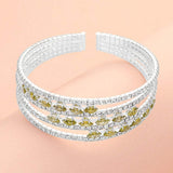 Marquise CZ Stone Rhinestone Paved Split Evening Bracelet - Madeline Love - Flyclothing LLC