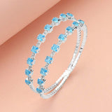 Square CZ Stone Cluster Accented Split Adjustable Evening Bracelet - Madeline Love - Flyclothing LLC
