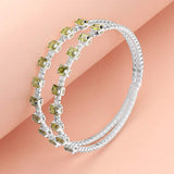 Square CZ Stone Cluster Accented Split Adjustable Evening Bracelet - Madeline Love - Flyclothing LLC