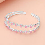 Square CZ Stone Cluster Accented Split Adjustable Evening Bracelet - Madeline Love - Flyclothing LLC