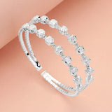Square CZ Stone Cluster Accented Split Adjustable Evening Bracelet - Madeline Love - Flyclothing LLC