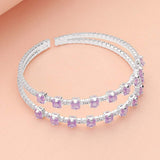 Square CZ Stone Cluster Accented Split Adjustable Evening Bracelet - Madeline Love - Flyclothing LLC