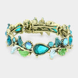 Glass Crystal and Metal Vine Open Adjustable Bracelet - Madeline Love - Flyclothing LLC