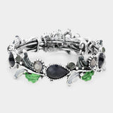 Glass Crystal and Metal Vine Open Adjustable Bracelet - Madeline Love - Flyclothing LLC