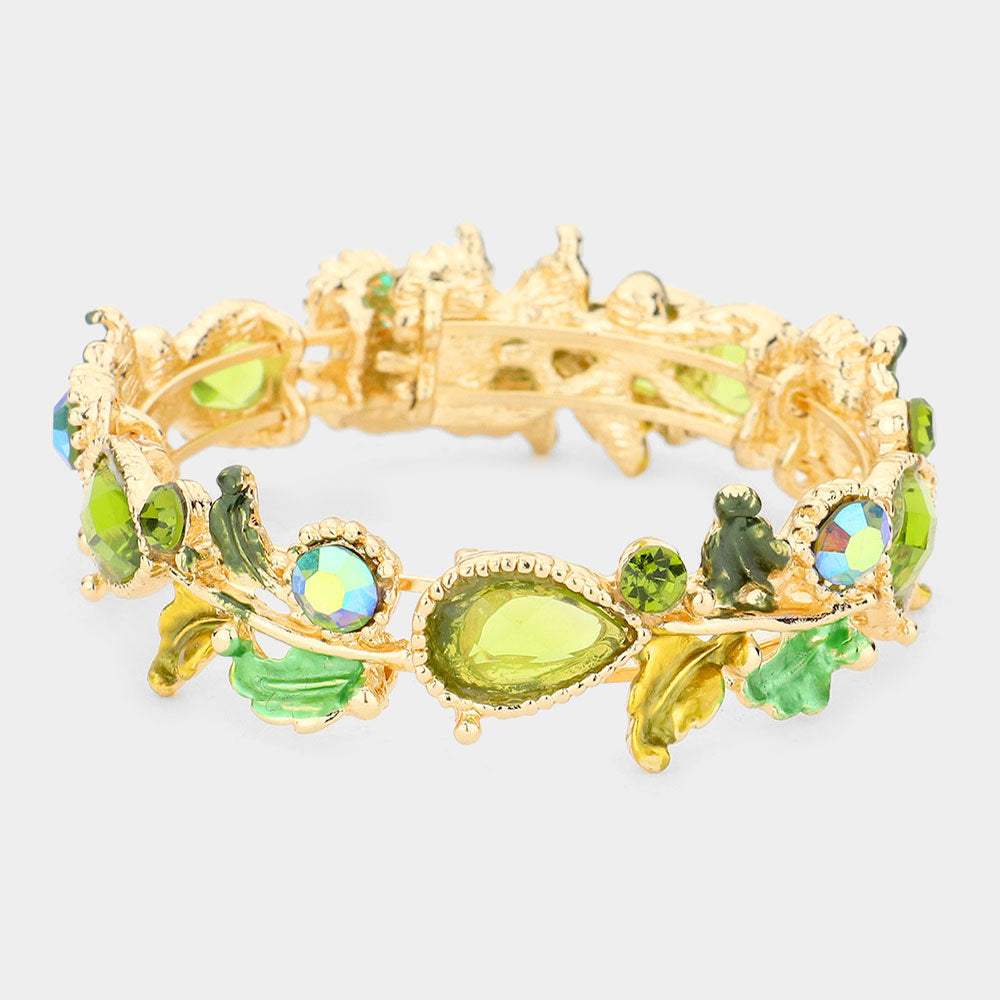 Glass Crystal and Metal Vine Open Adjustable Bracelet - Madeline Love - Flyclothing LLC