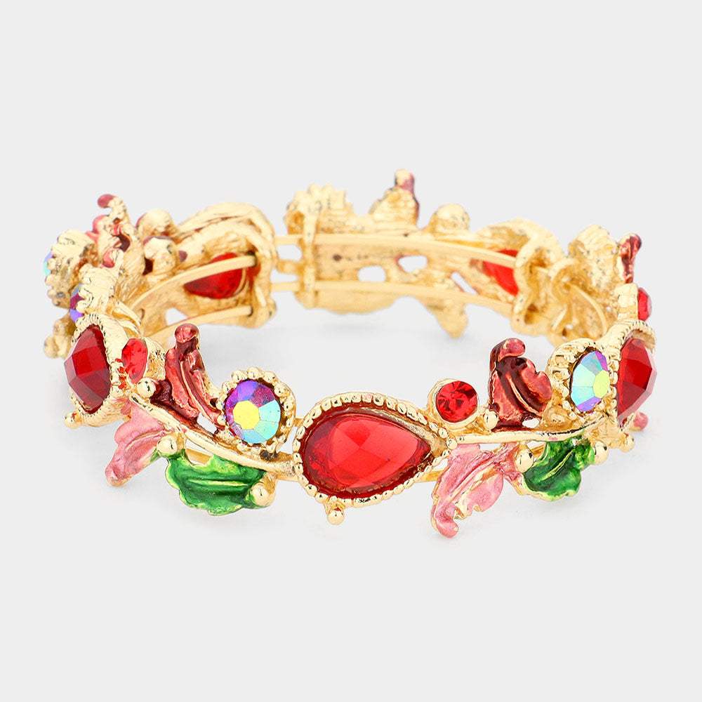 Glass Crystal and Metal Vine Open Adjustable Bracelet - Madeline Love - Flyclothing LLC