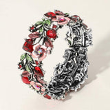 Glass Crystal Metal Flower Leaf Evening Bracelet - Madeline Love - Flyclothing LLC