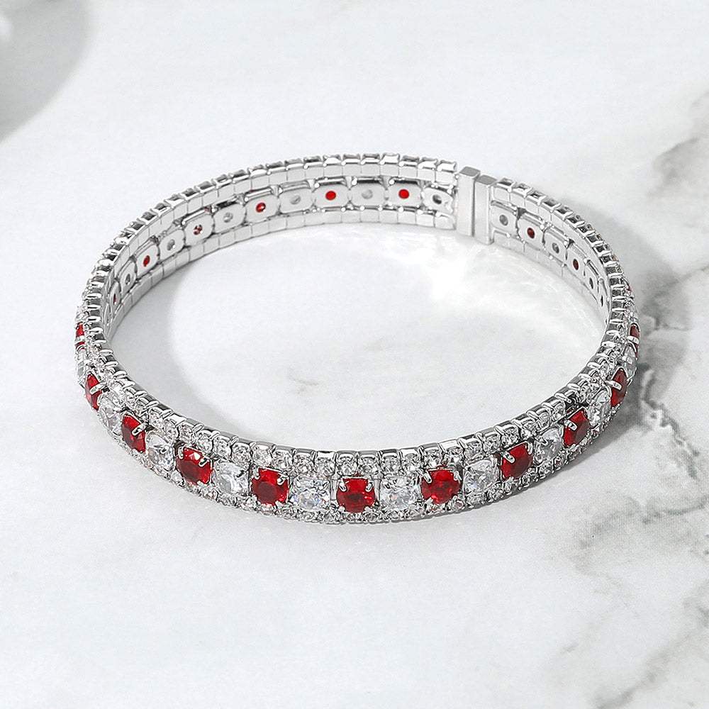 Rhinestone Embellished Adjustable Evening Bracelet - Madeline Love - Flyclothing LLC