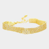 4 Row CZ Stone Embellished Tennis Evening Bracelet - Madeline Love - Flyclothing LLC