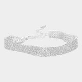 4 Row CZ Stone Embellished Tennis Evening Bracelet - Madeline Love - Flyclothing LLC