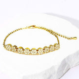 CZ Stone Paved Floral Disc Cluster Adjustable Bracelet - Madeline Love - Flyclothing LLC