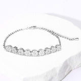 CZ Stone Paved Floral Disc Cluster Adjustable Bracelet - Madeline Love - Flyclothing LLC