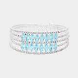 CZ Marquise Stone Accented Rhinestone Paved Adjustable Evening Bracelet - Madeline Love - Flyclothing LLC