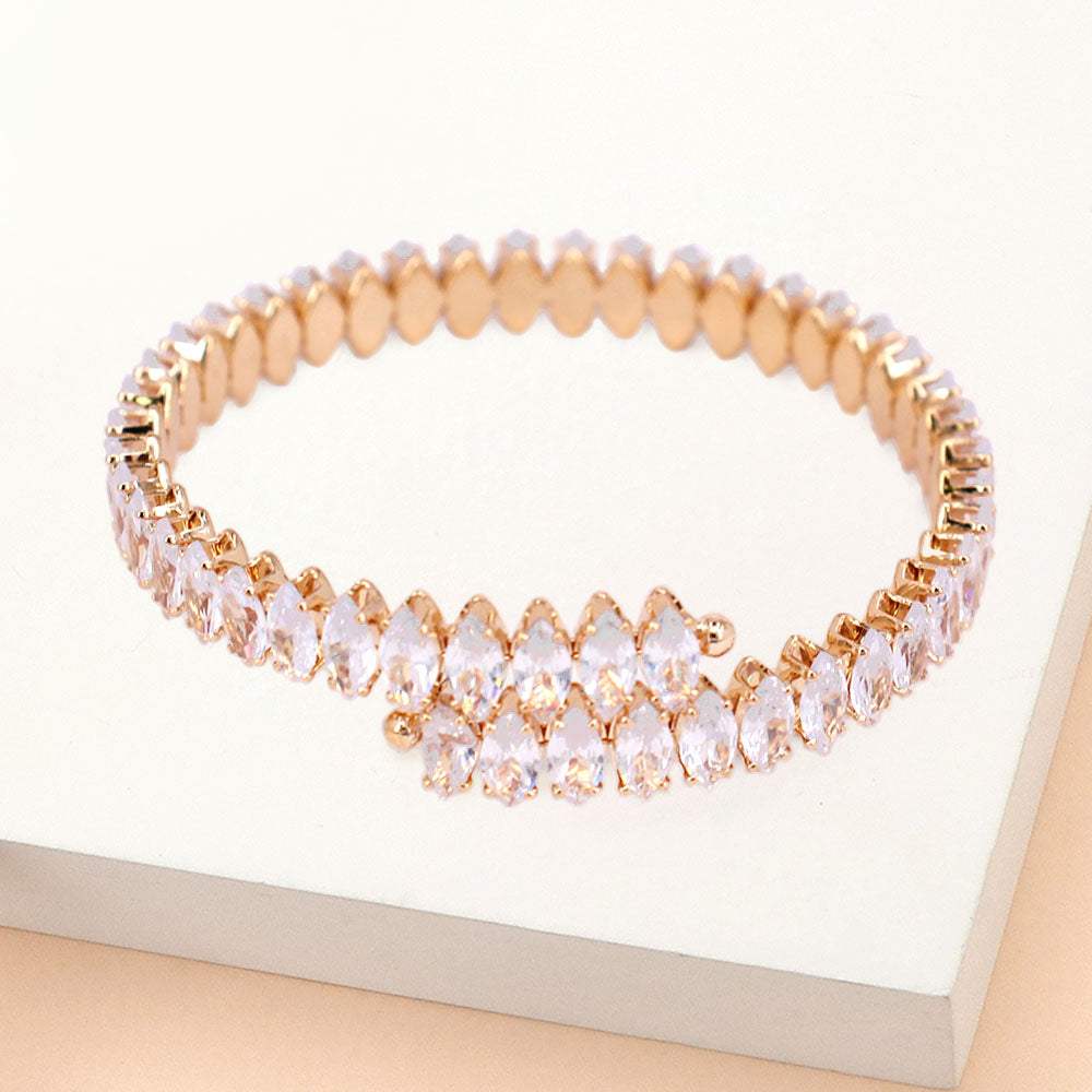 Marquise Stone Cluster Evening Bracelet - Madeline Love - Flyclothing LLC