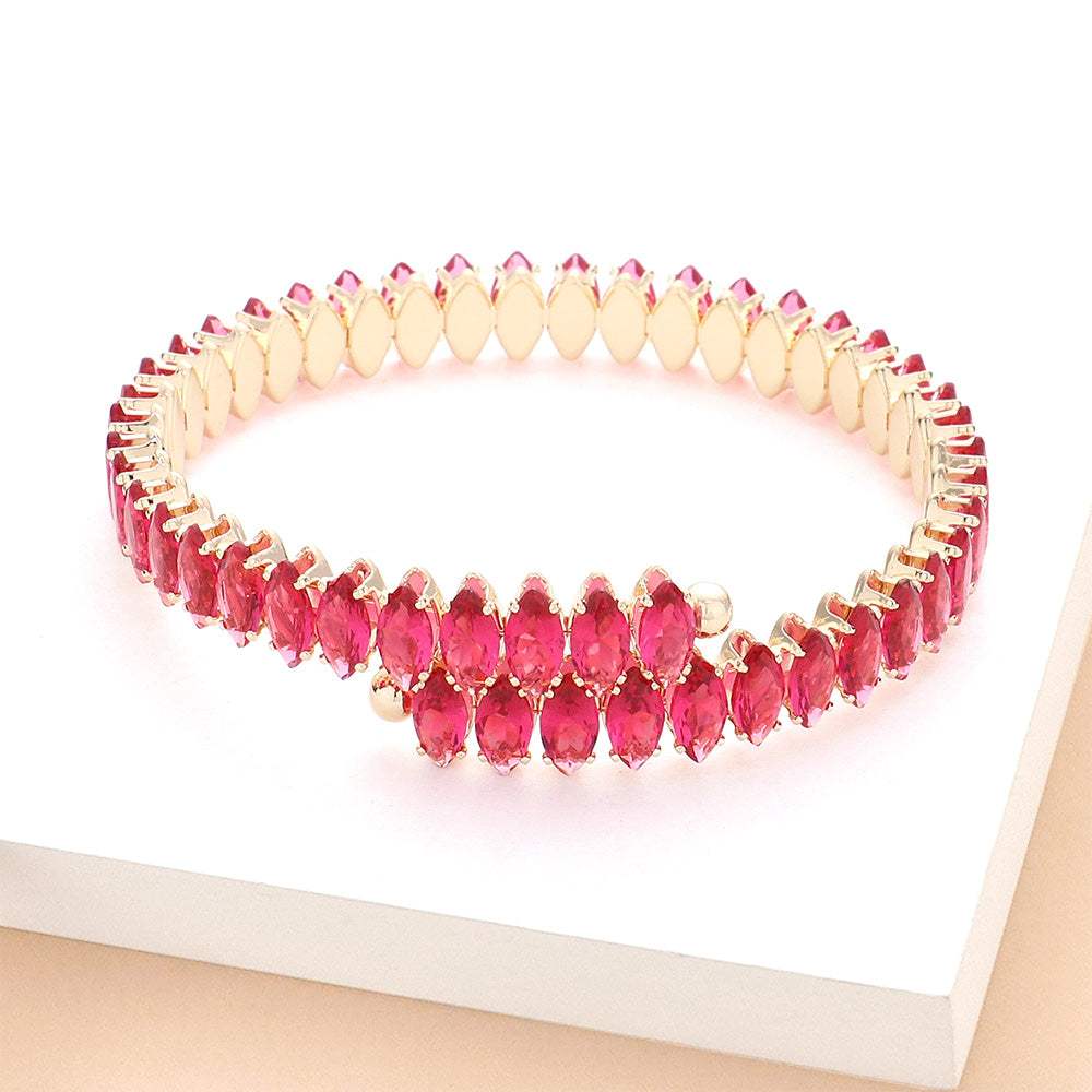 Marquise Stone Cluster Evening Bracelet - Madeline Love - Flyclothing LLC