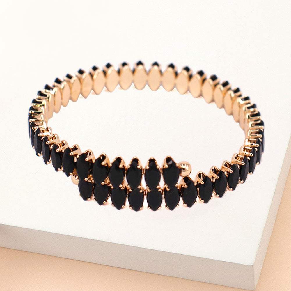 Marquise Stone Cluster Evening Bracelet - Madeline Love - Flyclothing LLC