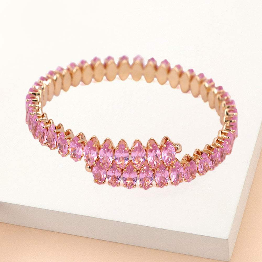 Marquise Stone Cluster Evening Bracelet - Madeline Love - Flyclothing LLC