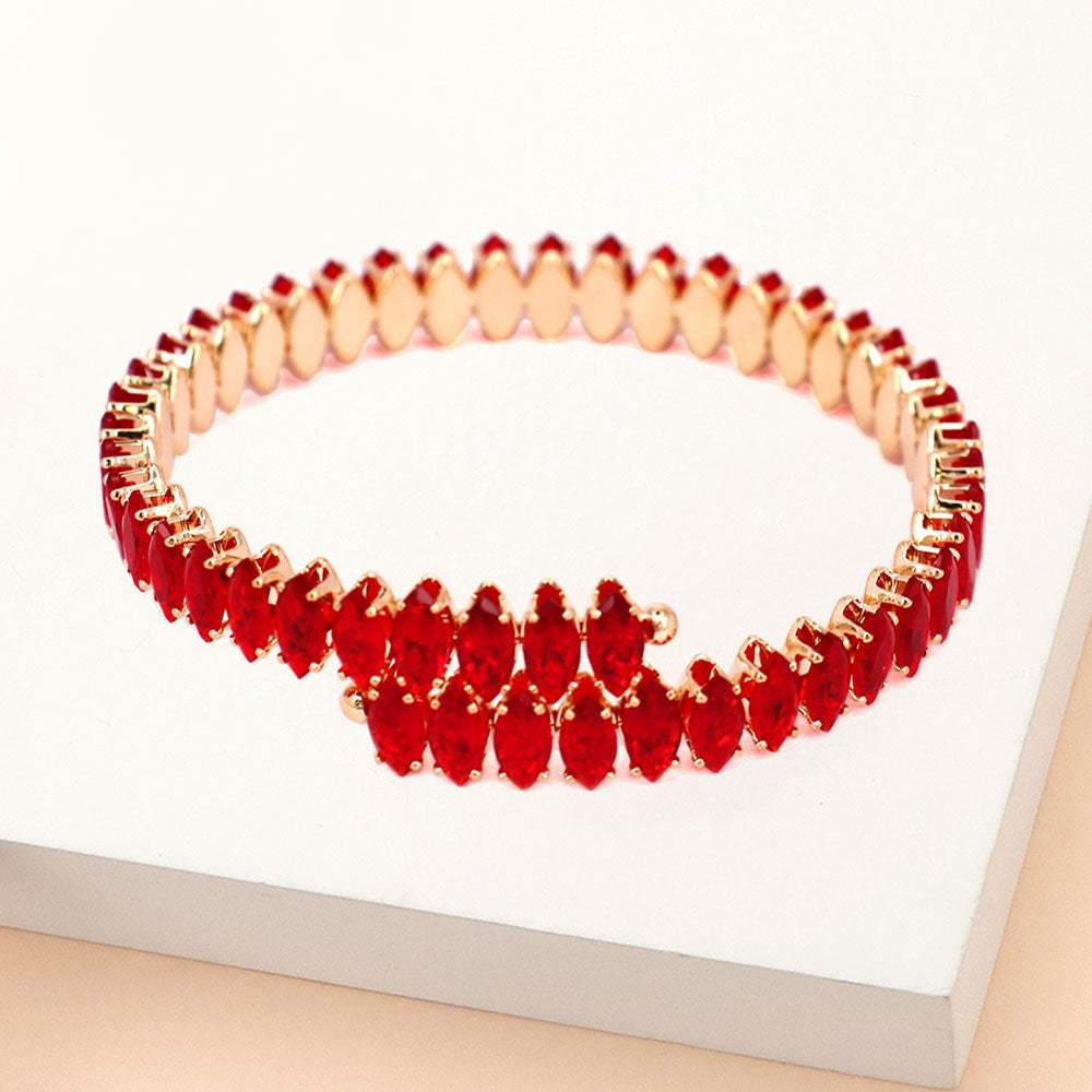 Marquise Stone Cluster Evening Bracelet - Madeline Love - Flyclothing LLC