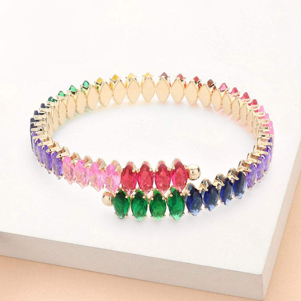 Marquise Stone Cluster Evening Bracelet - Madeline Love - Flyclothing LLC