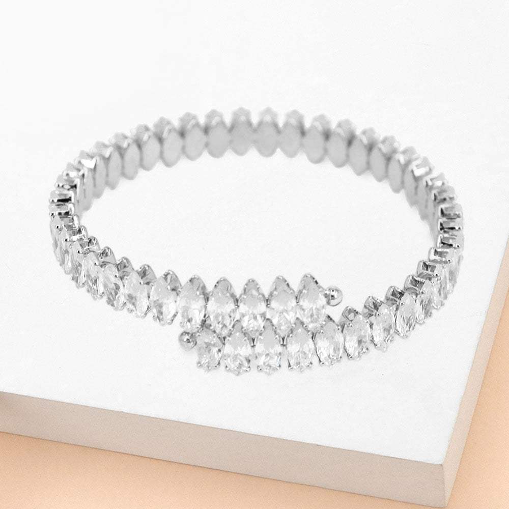 Marquise Stone Cluster Evening Bracelet - Madeline Love - Flyclothing LLC