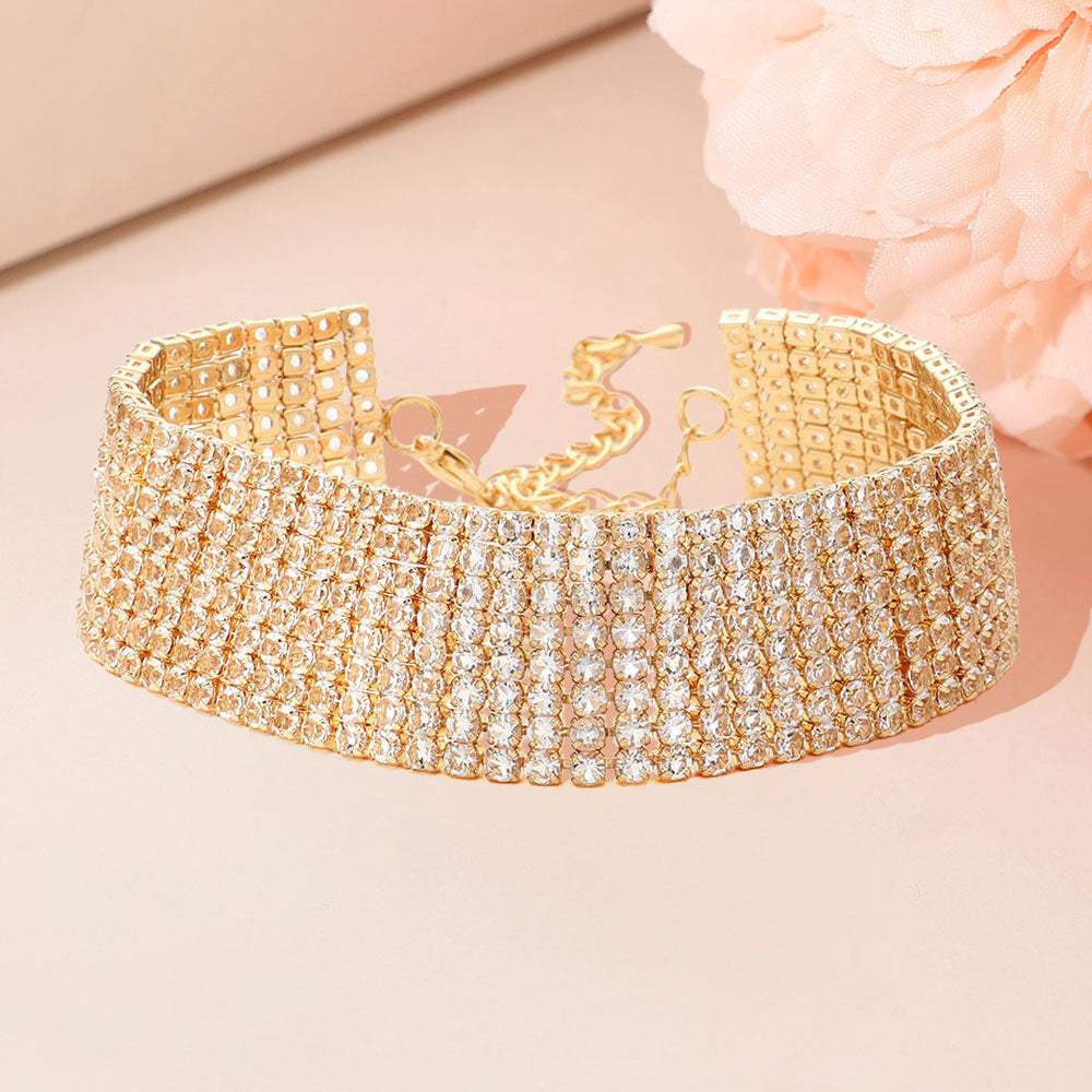 8 Rows Pave CZ Tennis Evening Bracelet - Madeline Love - Flyclothing LLC