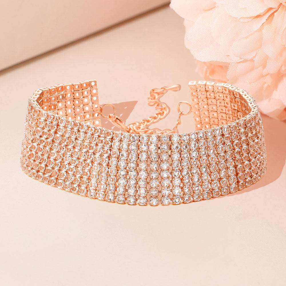 8 Rows Pave CZ Tennis Evening Bracelet - Madeline Love - Flyclothing LLC