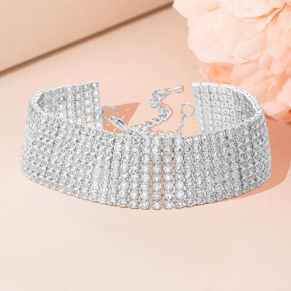 8 Rows Pave CZ Tennis Evening Bracelet - Madeline Love - Flyclothing LLC