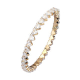 Heart CZ Stone Cluster Embellished Adjustable Evening Bracelet - Madeline Love - Flyclothing LLC