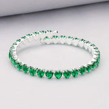 Heart CZ Stone Cluster Embellished Adjustable Evening Bracelet - Madeline Love - Flyclothing LLC