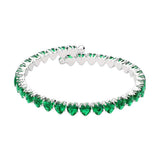Heart CZ Stone Cluster Embellished Adjustable Evening Bracelet - Madeline Love - Flyclothing LLC