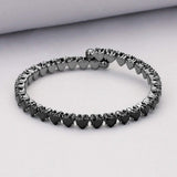Heart CZ Stone Cluster Embellished Adjustable Evening Bracelet - Madeline Love - Flyclothing LLC