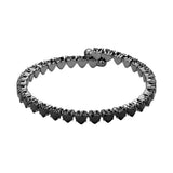 Heart CZ Stone Cluster Embellished Adjustable Evening Bracelet - Madeline Love - Flyclothing LLC