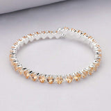 Heart CZ Stone Cluster Embellished Adjustable Evening Bracelet - Madeline Love - Flyclothing LLC