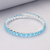 Heart CZ Stone Cluster Embellished Adjustable Evening Bracelet - Madeline Love - Flyclothing LLC