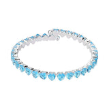 Heart CZ Stone Cluster Embellished Adjustable Evening Bracelet - Madeline Love - Flyclothing LLC